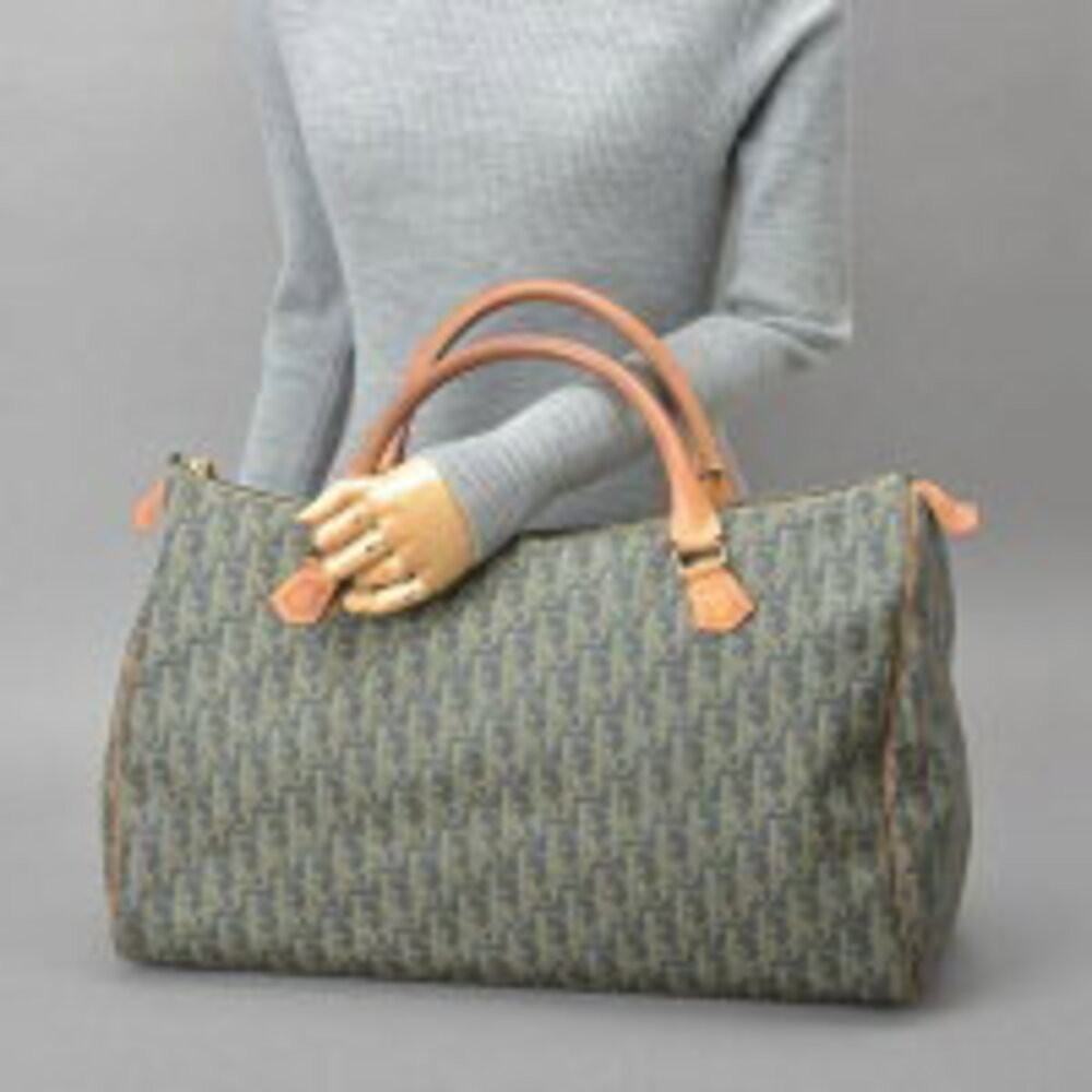 Extremely Rare Christian Dior Trotter Boston Bag Leather Gray All Over Travel ag - Picture 5 of 10